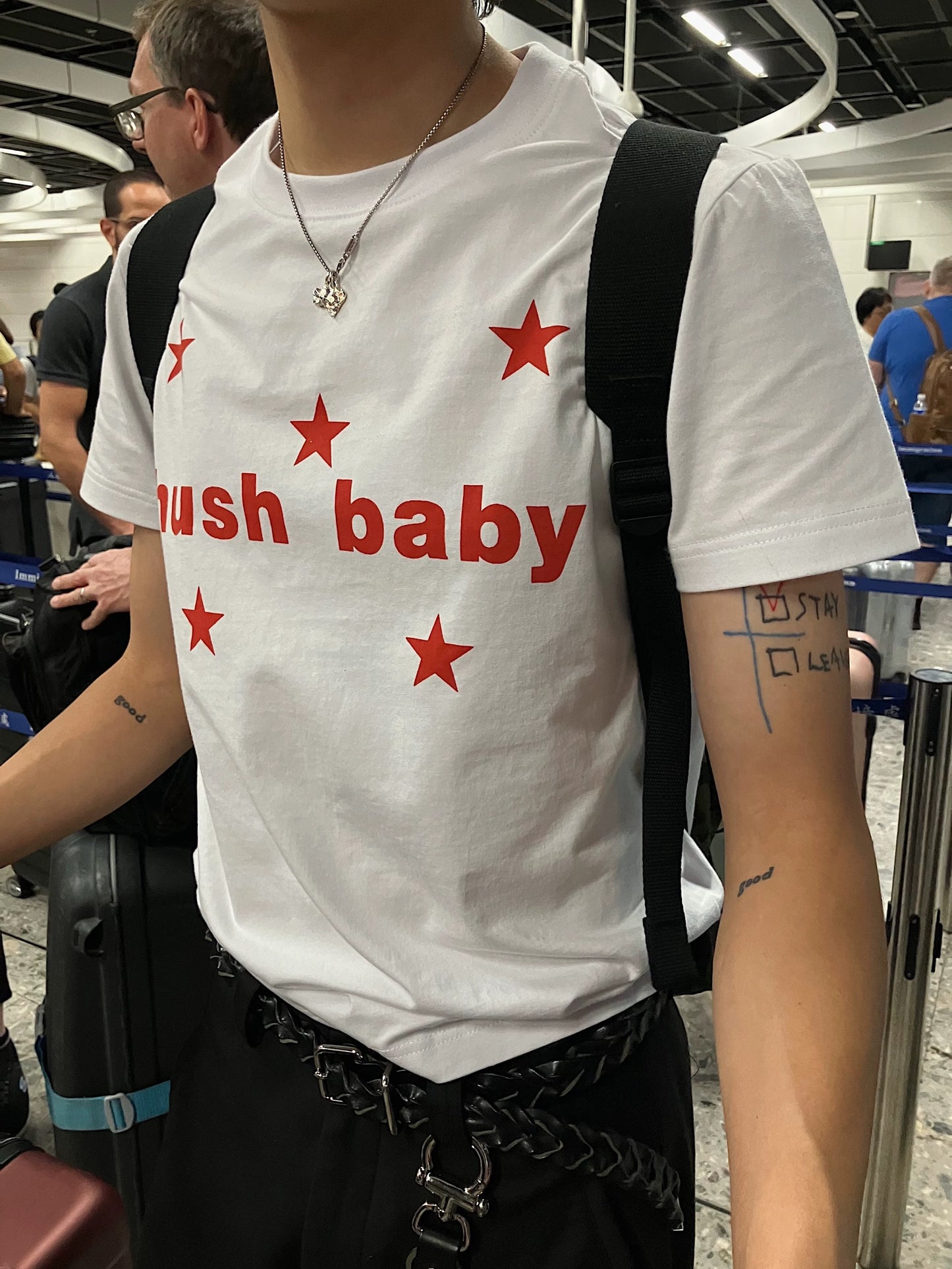 'HUSH BABY' Star Print Tee