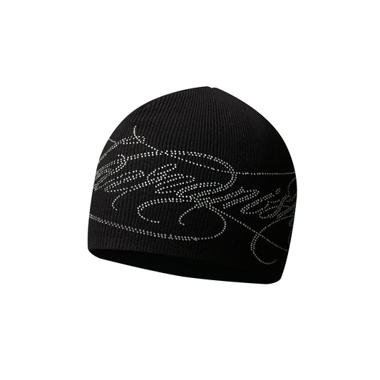 Crystal Embellished Script Beanie