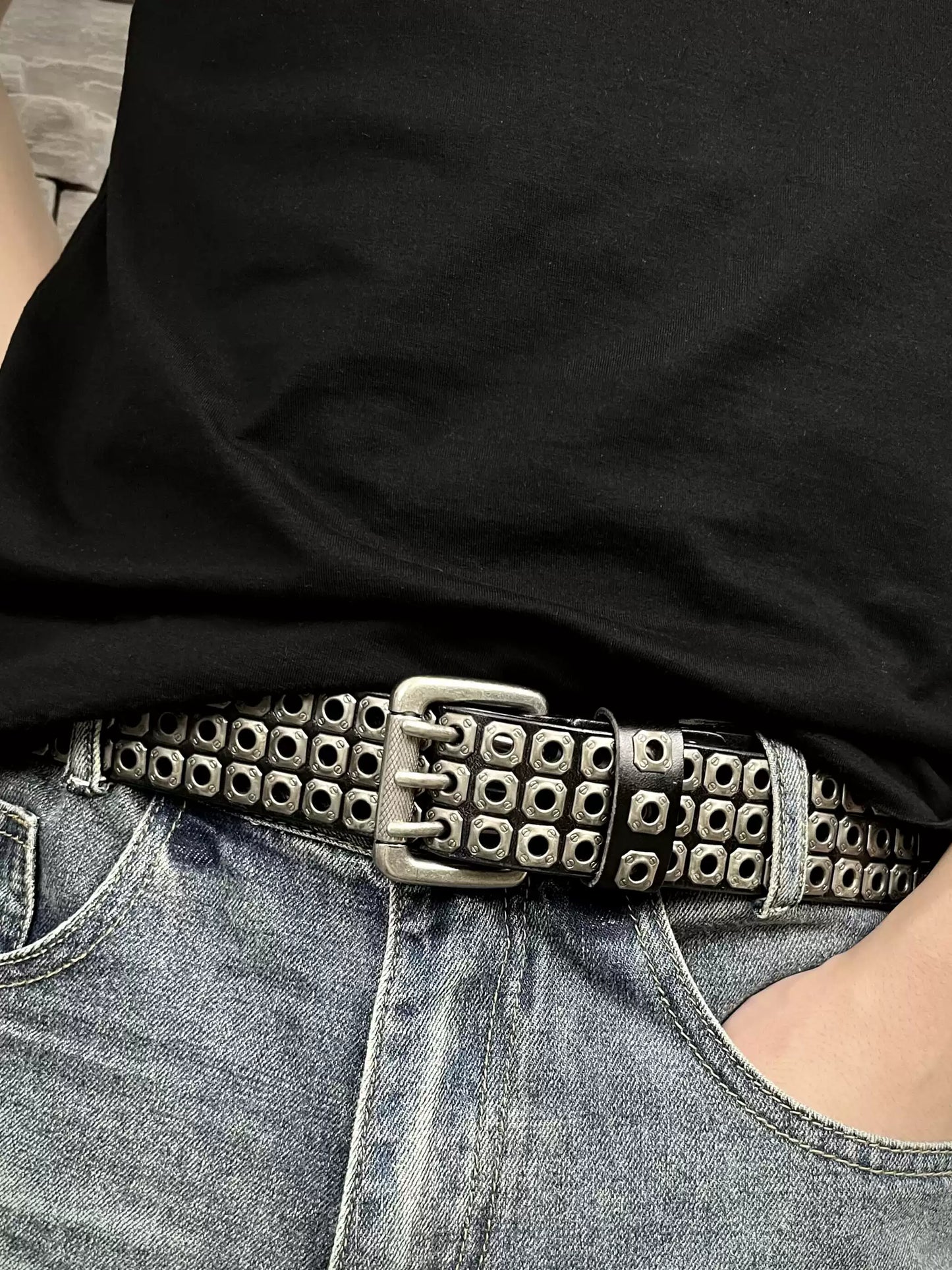 Hex-Stud Moto Belt